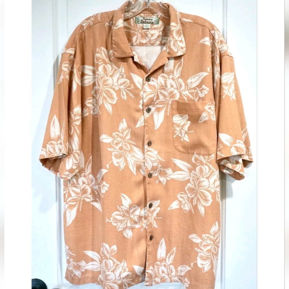 Tommy Bahama Men's Floral Tan Shirt